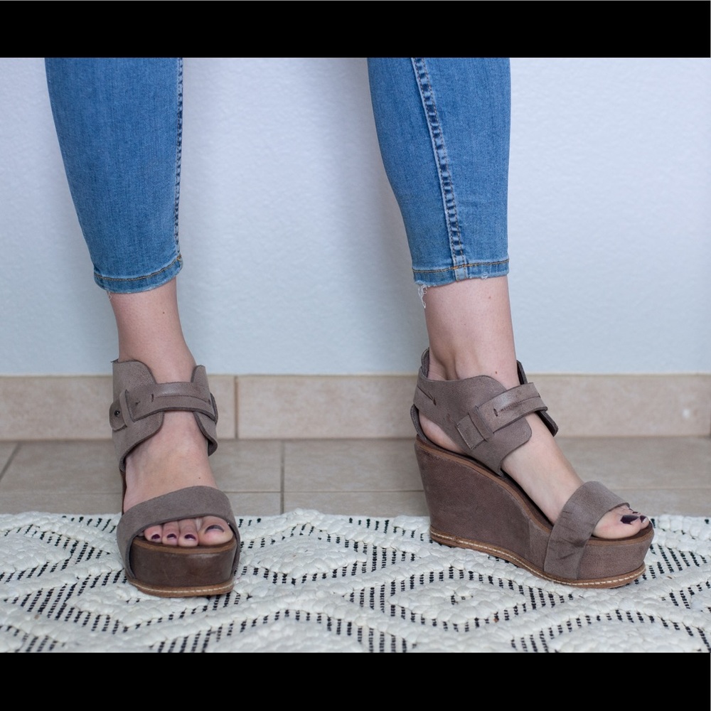 Grey Leather Wedge Heel from Anthropologie